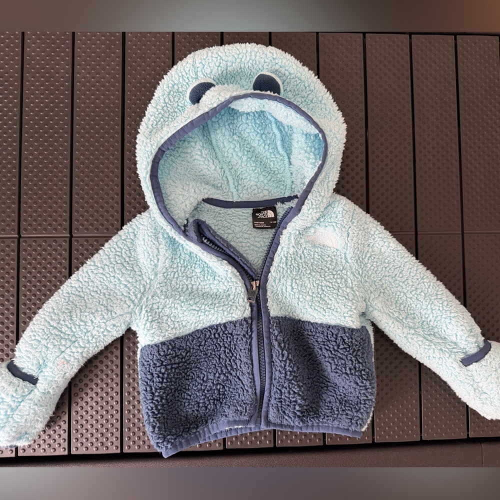 The North Face Aqua and Navy Sherpa Jacket